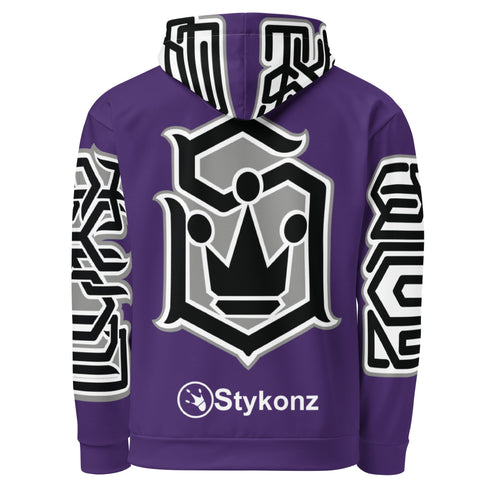 Men’s Graffiti AOP Hoodie – Stykonz Purple Style Master Tag | Hip - Hop Streetwear Hoodie - Stykonz Graffiti Streetwear