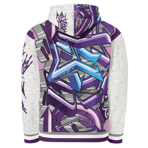 Men’s Graffiti AOP Hoodie – Stykonz Purple Wildstyle | Hip - Hop Streetwear Hoodie - Stykonz Graffiti Streetwear