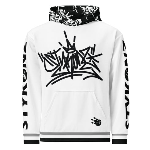 Men’s Graffiti AOP Hoodie – Stykonz S - Kingz Bubble Throwup | Hip - Hop Streetwear Hoodie - Stykonz Graffiti Streetwear