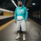 Men’s Graffiti AOP Hoodie – Turquoise S - Kingz Crown Calli - Graff | Hip - Hop Streetwear Hoodie - Stykonz Graffiti Streetwear