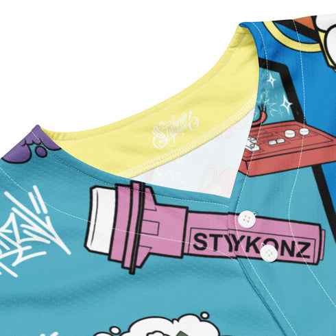 Men's Graffiti Baseball Jersey – 90’s Elements Throw Ups & Tags | Hip - Hop Streetwear Jersey - Stykonz Graffiti Streetwear