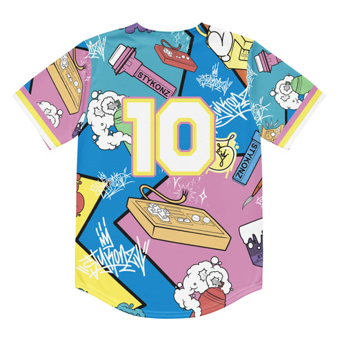 Men's Graffiti Baseball Jersey – 90’s Elements Throw Ups & Tags | Hip - Hop Streetwear Jersey - Stykonz Graffiti Streetwear