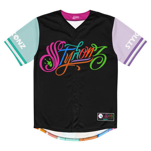 Men’s Graffiti Baseball Jersey – Black Candy | Hip - Hop Streetwear Jersey - Stykonz Graffiti Streetwear