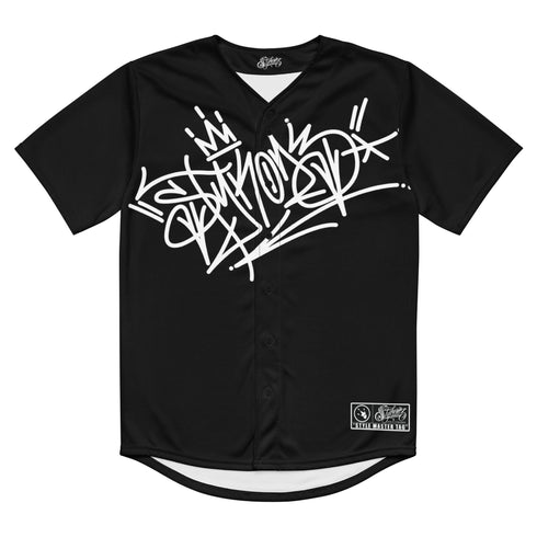 Men’s Graffiti Baseball Jersey – Black Style Master Tag | Hip - Hop Streetwear Jersey - Stykonz Graffiti Streetwear