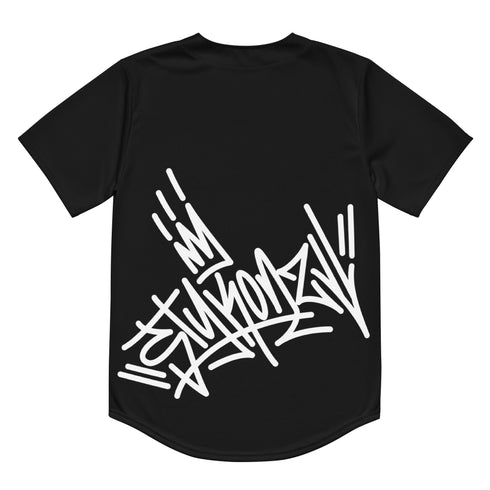 Men’s Graffiti Baseball Jersey – Black Style Master Tag | Hip - Hop Streetwear Jersey - Stykonz Graffiti Streetwear