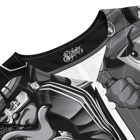 Men’s Graffiti Baseball Jersey – B&W Comic Stykonz 1 | Hip - Hop Streetwear Jersey - Stykonz Graffiti Streetwear