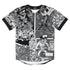 Men’s Graffiti Baseball Jersey – B&W Comic Stykonz 1 | Hip - Hop Streetwear Jersey - Stykonz Graffiti Streetwear