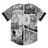 Men’s Graffiti Baseball Jersey – B&W Comic Stykonz 1 | Hip - Hop Streetwear Jersey - Stykonz Graffiti Streetwear