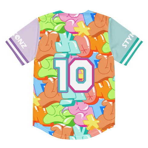 Men’s Graffiti Baseball Jersey – Candy | Hip - Hop Streetwear Jersey - Stykonz Graffiti Streetwear