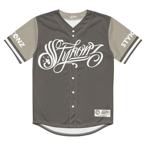 Men’s Graffiti Baseball Jersey – Chromium | Hip - Hop Streetwear Jersey - Stykonz Graffiti Streetwear
