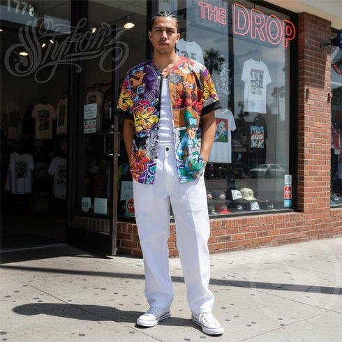 Men’s Graffiti Baseball Jersey – Comic Stykonz 1 | Hip - Hop Streetwear Jersey - Stykonz Graffiti Streetwear