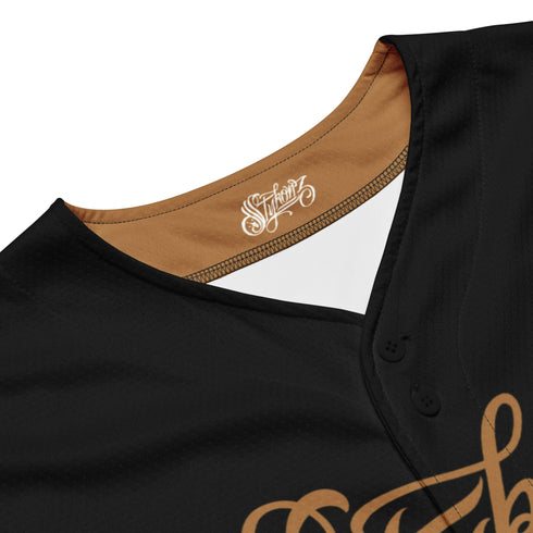 Men’s Graffiti Baseball Jersey – Gold Scriptkonz | Hip - Hop Streetwear Jersey - Stykonz Graffiti Streetwear
