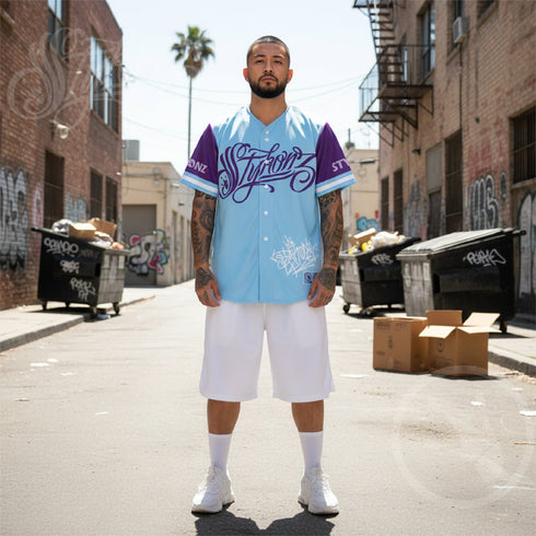 Men’s Graffiti Baseball Jersey – Ice - Block | Hip - Hop Streetwear Jersey - Stykonz Graffiti Streetwear