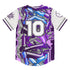 Men’s Graffiti Baseball Jersey – Purple Wildstyle | Hip - Hop Streetwear Jersey - Stykonz Graffiti Streetwear
