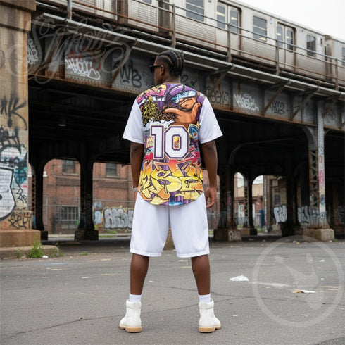 Men’s Graffiti Baseball Jersey – The Train Master NY Wildstyle | Hip - Hop Streetwear Jersey - Stykonz Graffiti Streetwear