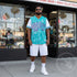 Men’s Graffiti Baseball Jersey – Turquoise Mix Script | Hip - Hop Streetwear Jersey - Stykonz Graffiti Streetwear