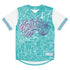Men’s Graffiti Baseball Jersey – Turquoise Mix Script | Hip - Hop Streetwear Jersey - Stykonz Graffiti Streetwear