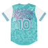 Men’s Graffiti Baseball Jersey – Turquoise Mix Script | Hip - Hop Streetwear Jersey - Stykonz Graffiti Streetwear
