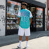 Men’s Graffiti Baseball Jersey – Turquoise Mix Script | Hip - Hop Streetwear Jersey - Stykonz Graffiti Streetwear