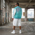 Men’s Graffiti Bomber Jacket – Turquoise Mix Script | Hip - Hop Streetwear Jacket - Stykonz Graffiti Streetwear