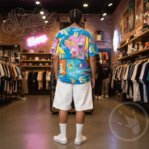 Men's Graffiti Crew Neck T-Shirt 90's Elements Throwups & Tags | Hip - Hop Streetwear Tee - Stykonz Graffiti Streetwear