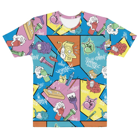 Men's Graffiti Crew Neck T-Shirt 90's Elements Throwups & Tags | Hip - Hop Streetwear Tee - Stykonz Graffiti Streetwear