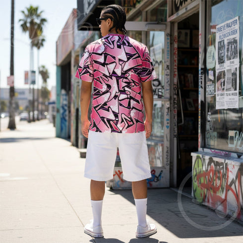 Men's Graffiti Crew Neck T-Shirt Black - Cherry Mild Wildstyle | Hip - Hop Streetwear Tee - Stykonz Graffiti Streetwear