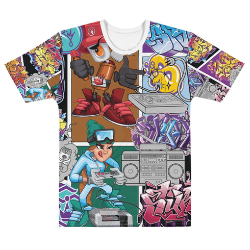 Men's Graffiti Crew Neck T-Shirt Comic Stykonz 1 | Hip - Hop Streetwear Tee - Stykonz Graffiti Streetwear