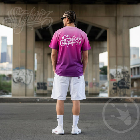 Men's Graffiti Crew Neck T-Shirt Crimson Scriptkonz | Hip - Hop Streetwear Tee - Stykonz Graffiti Streetwear
