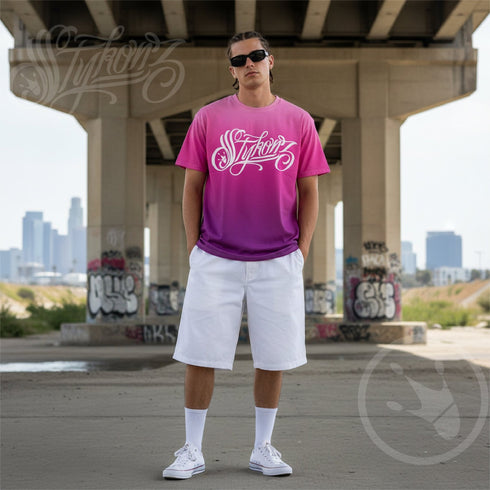 Men's Graffiti Crew Neck T-Shirt Crimson Scriptkonz | Hip - Hop Streetwear Tee - Stykonz Graffiti Streetwear