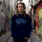 Men’s Graffiti Fleece Sweatshirt – B - Blue Scriptkonz II | Hip - Hop Streetwear Sweatshirt - Stykonz Graffiti Streetwear