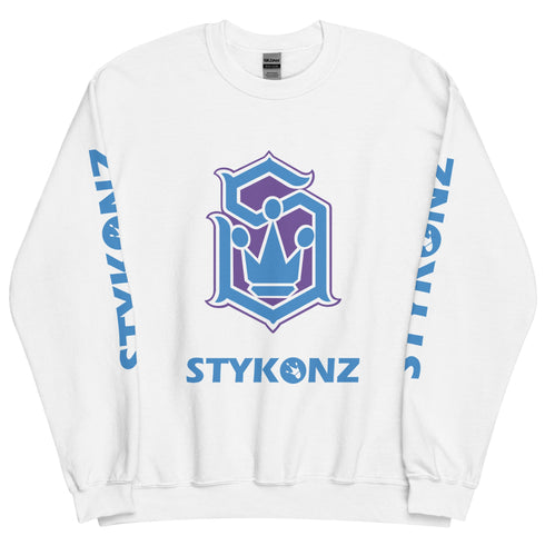 Men’s Graffiti Fleece Sweatshirt – Blue S - Kingz Crown Calli - Graff | Hip - Hop Streetwear Sweatshirt - Stykonz Graffiti Streetwear