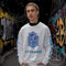 Men’s Graffiti Fleece Sweatshirt – Blue S - Kingz Crown Calli - Graff | Hip - Hop Streetwear Sweatshirt - Stykonz Graffiti Streetwear