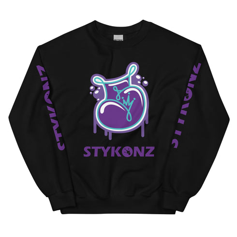 Men’s Graffiti Fleece Sweatshirt – Purple S - Kingz 2Line Throwup | Hip - Hop Streetwear Sweatshirt - Stykonz Graffiti Streetwear