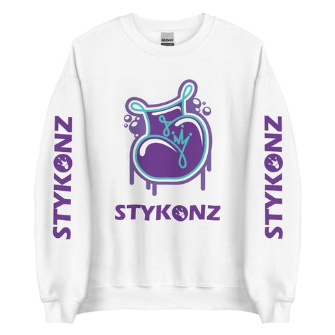 Men’s Graffiti Fleece Sweatshirt – Purple S - Kingz 2Line Throwup | Hip - Hop Streetwear Sweatshirt - Stykonz Graffiti Streetwear