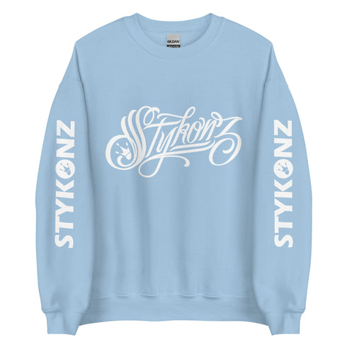 Men’s Graffiti Fleece Sweatshirt – White Scriptkonz | Hip - Hop Streetwear Sweatshirt - Stykonz Graffiti Streetwear