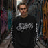 Men’s Graffiti Fleece Sweatshirt – White Scriptkonz | Hip - Hop Streetwear Sweatshirt - Stykonz Graffiti Streetwear