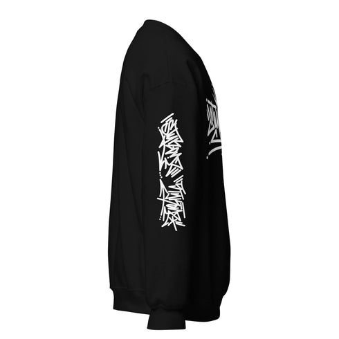 Men’s Graffiti Fleece Sweatshirt – White Stykonz Tag | Hip - Hop Streetwear Sweatshirt - Stykonz Graffiti Streetwear