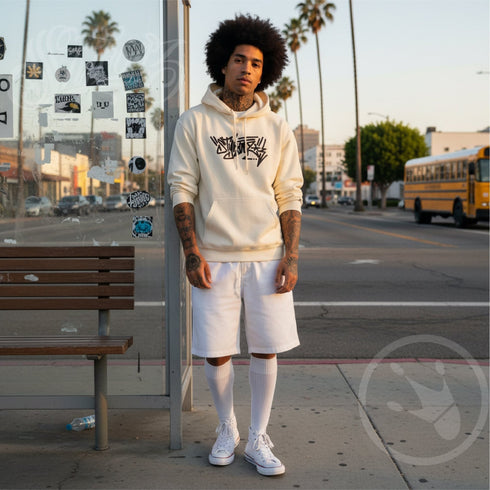 Men’s Graffiti Hoodie – XL Embroidered Stykonz feat Black City Tagz | Hip - Hop Streetwear Hoodie - Stykonz Graffiti Streetwear