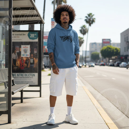 Men’s Graffiti Hoodie – XL Embroidered Stykonz feat Black City Tagz | Hip - Hop Streetwear Hoodie - Stykonz Graffiti Streetwear