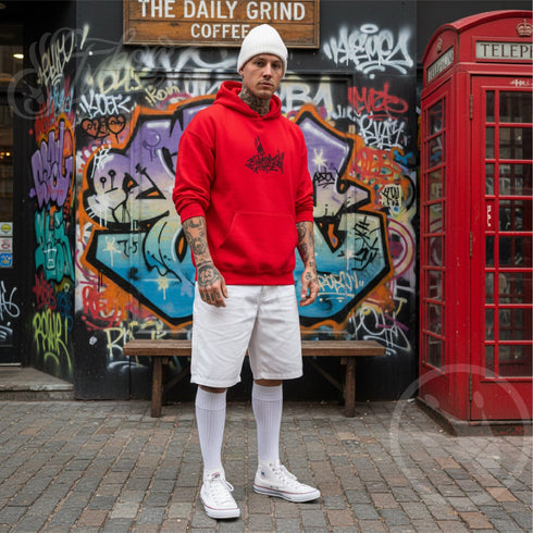 Men’s Graffiti Hoodie – XL Embroidered Stykonz feat Top - Tagz | Hip - Hop Streetwear Hoodie - Stykonz Graffiti Streetwear