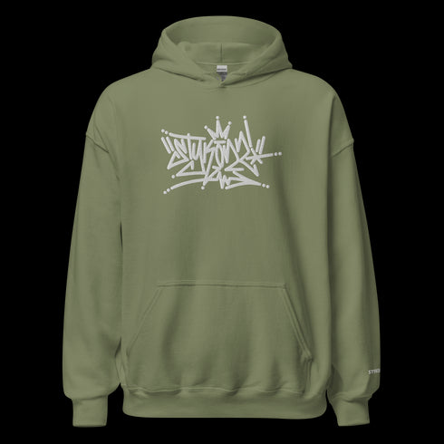 Men’s Graffiti Hoodie – XL Embroidered Stykonz feat White Crown Tagz | Hip - Hop Streetwear Hoodie - Stykonz Graffiti Streetwear