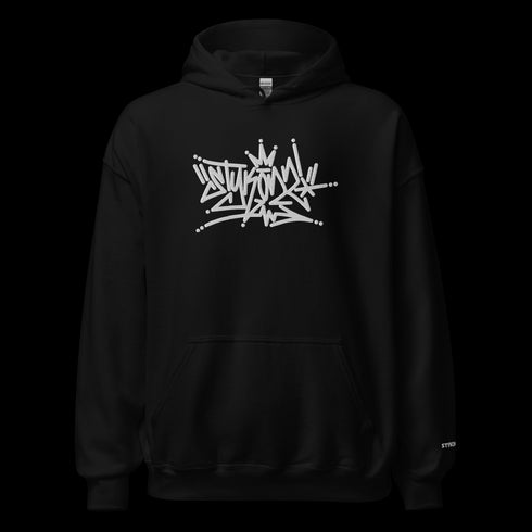 Men’s Graffiti Hoodie – XL Embroidered Stykonz feat White Crown Tagz | Hip - Hop Streetwear Hoodie - Stykonz Graffiti Streetwear