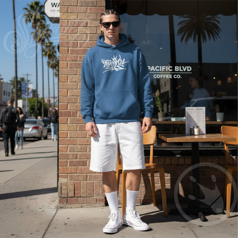 Men’s Graffiti Hoodie – XL Embroidered Stykonz feat White Crown Tagz | Hip - Hop Streetwear Hoodie - Stykonz Graffiti Streetwear