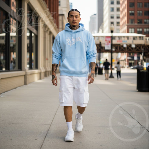 Men’s Graffiti Hoodie – XL Embroidered Stykonz feat White Wall Tagz | Hip - Hop Streetwear Hoodie - Stykonz Graffiti Streetwear