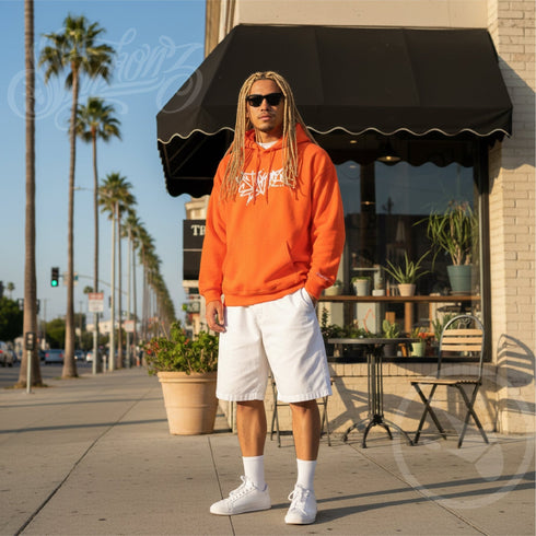 Men’s Graffiti Hoodie – XL Embroidered Stykonz feat White Wall Tagz | Hip - Hop Streetwear Hoodie - Stykonz Graffiti Streetwear