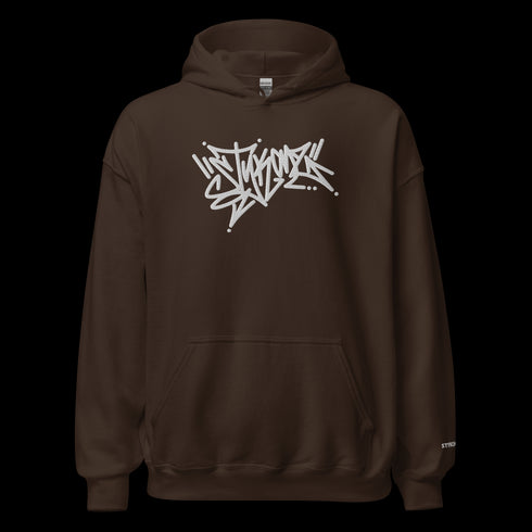 Men’s Graffiti Hoodie – XL Embroidered Stykonz feat White Wall Tagz | Hip - Hop Streetwear Hoodie - Stykonz Graffiti Streetwear