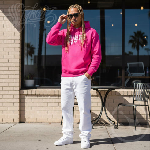 Men’s Graffiti Hoodie – XL Embroidered Stykonz feat White Wall Tagz | Hip - Hop Streetwear Hoodie - Stykonz Graffiti Streetwear