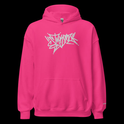 Men’s Graffiti Hoodie – XL Embroidered Stykonz feat White Wall Tagz | Hip - Hop Streetwear Hoodie - Stykonz Graffiti Streetwear