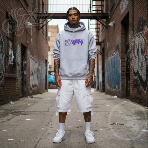 Men’s Graffiti Hoodie – XL Embroidered Stykonz S - Throw Up feat Purpz Tagz | Hip - Hop Streetwear Hoodie - Stykonz Graffiti Streetwear